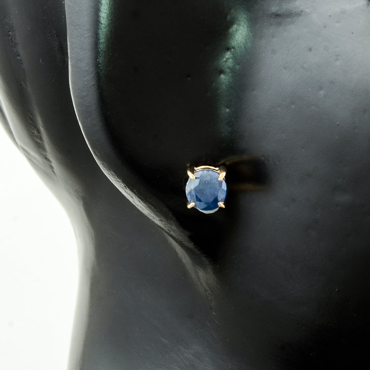 1.40 Ct Round Sapphire 14K Gold Earrings