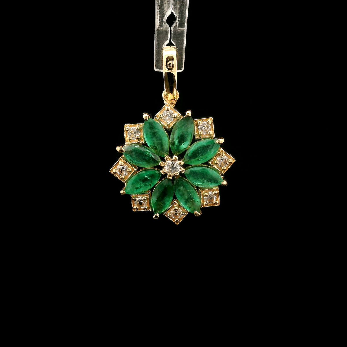 1.26 Ct Marquise Emerald 14K Gold Pendant