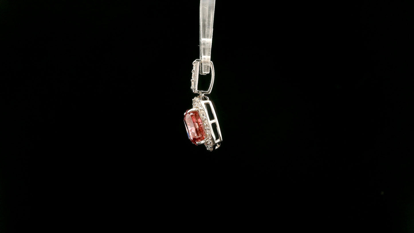 2.56 Carats Pink Lab Grown Diamond 14K Gold Pendant