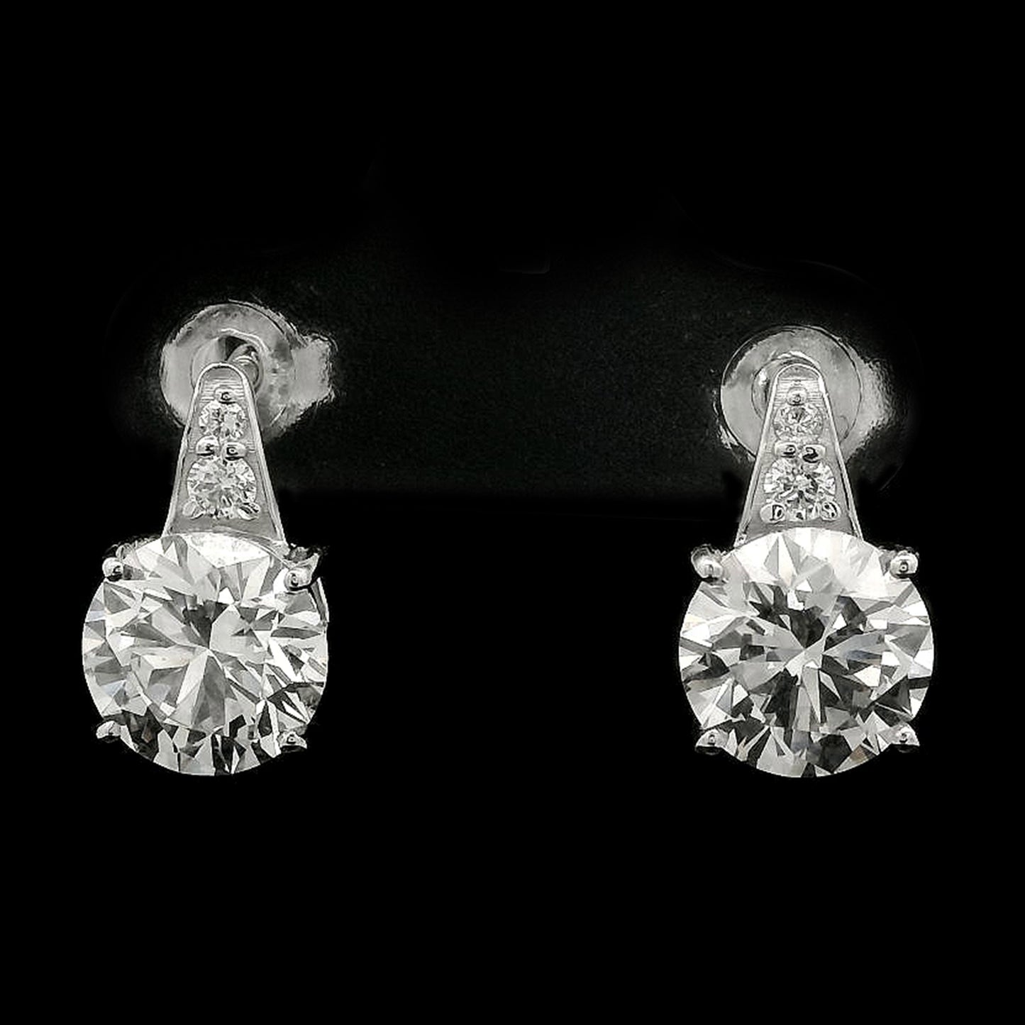 3.21 Carats Lab Grown Diamond 14K Gold Earrings