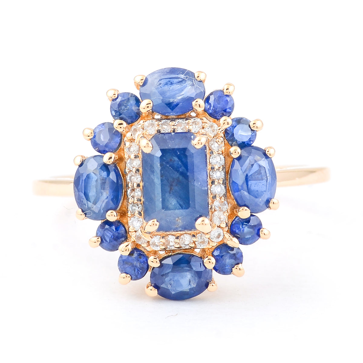 2.48 Ct Octagon Sapphire 14K Gold Ring