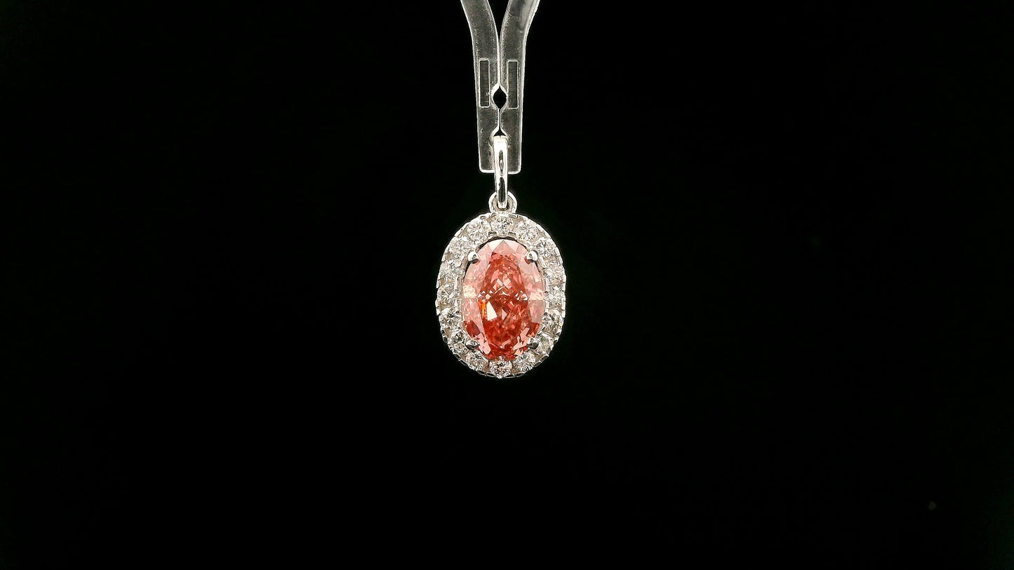 2.45 Carats Pink Lab Grown Diamond 14K Gold Pendant
