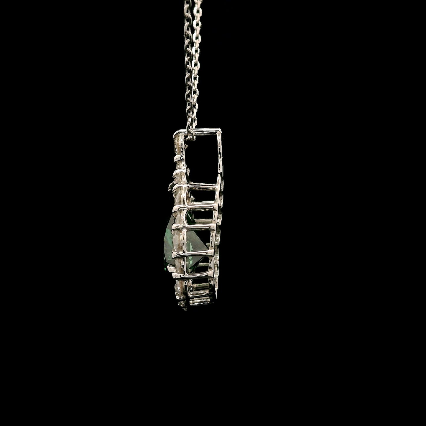 2.07 Carats Green Lab Grown Diamond 14K Gold Pendant