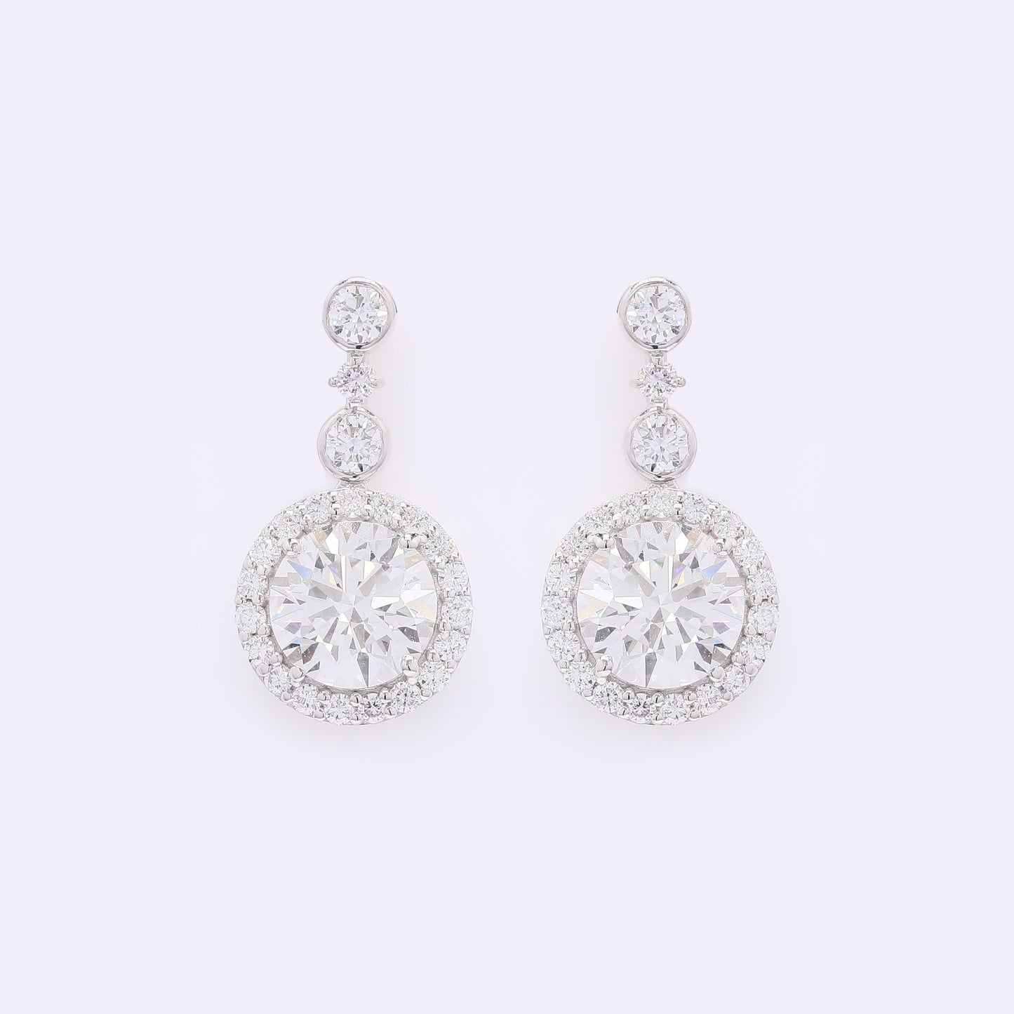 4.07 Carats Lab Grown Diamond 14K Gold Earrings