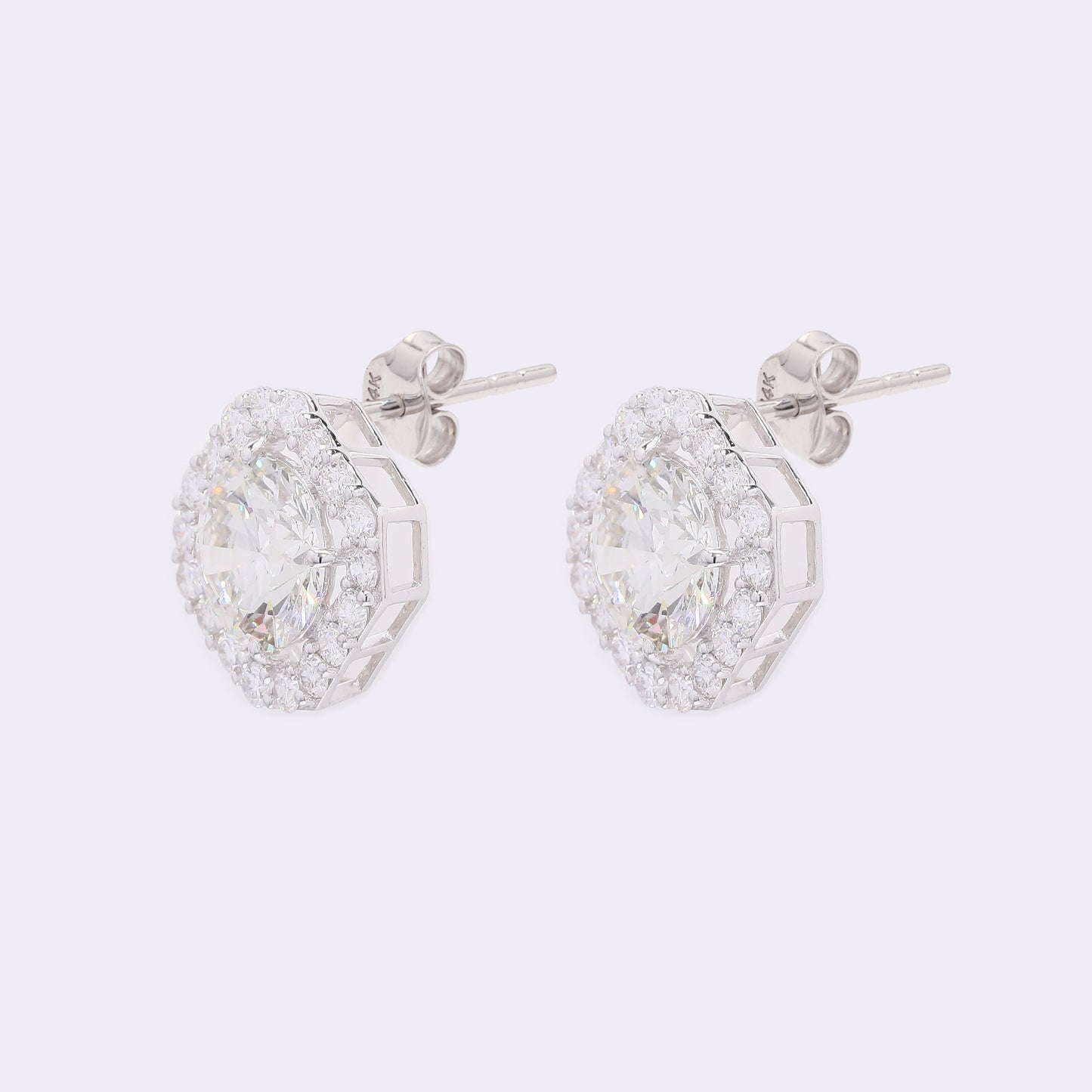 4.56 Carats Lab Grown Diamond 14K Gold Earrings