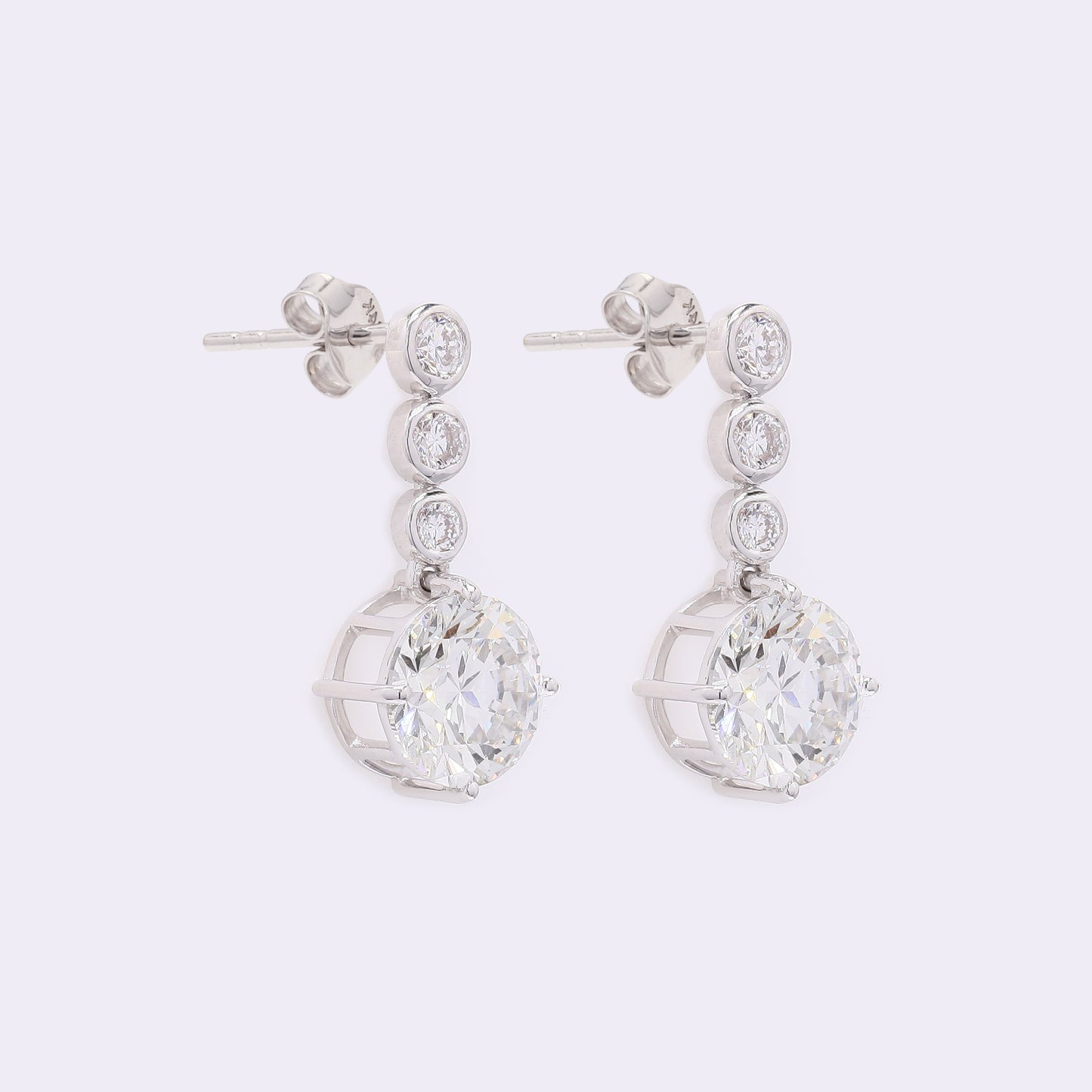 3.35 Carats Lab Grown Diamond 14K Gold Earrings