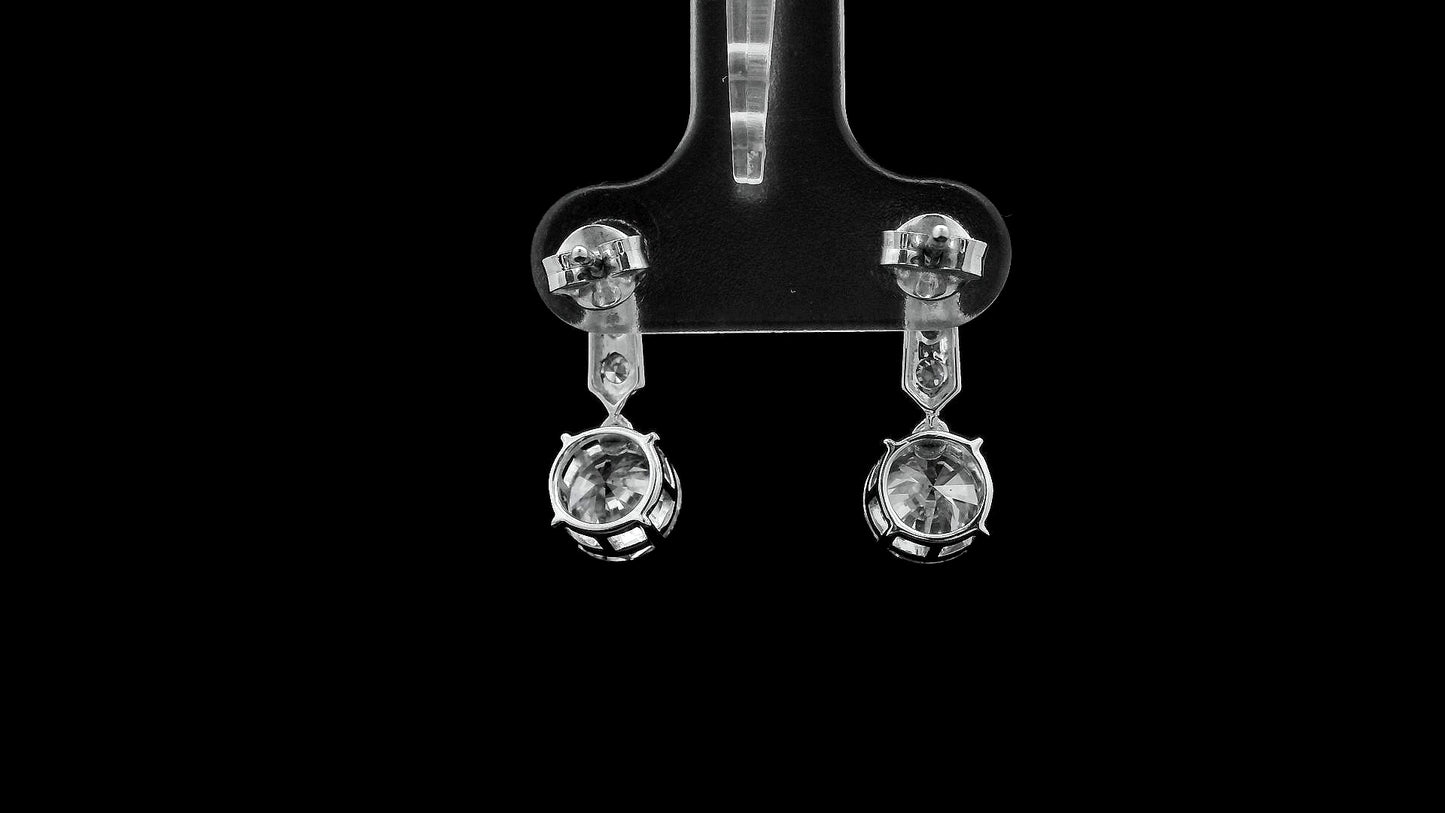 2.46 Ct Round Lab Grown Diamond 14K Gold Earrings