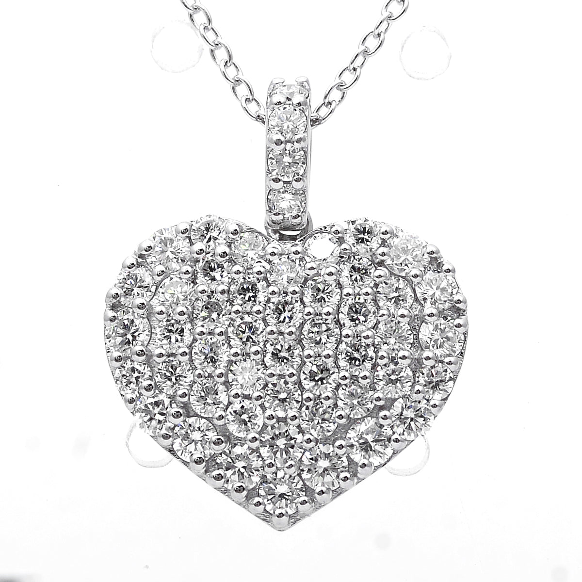 1.38 Ct Round Lab Grown Diamond 925 Sterling Silver Pendant