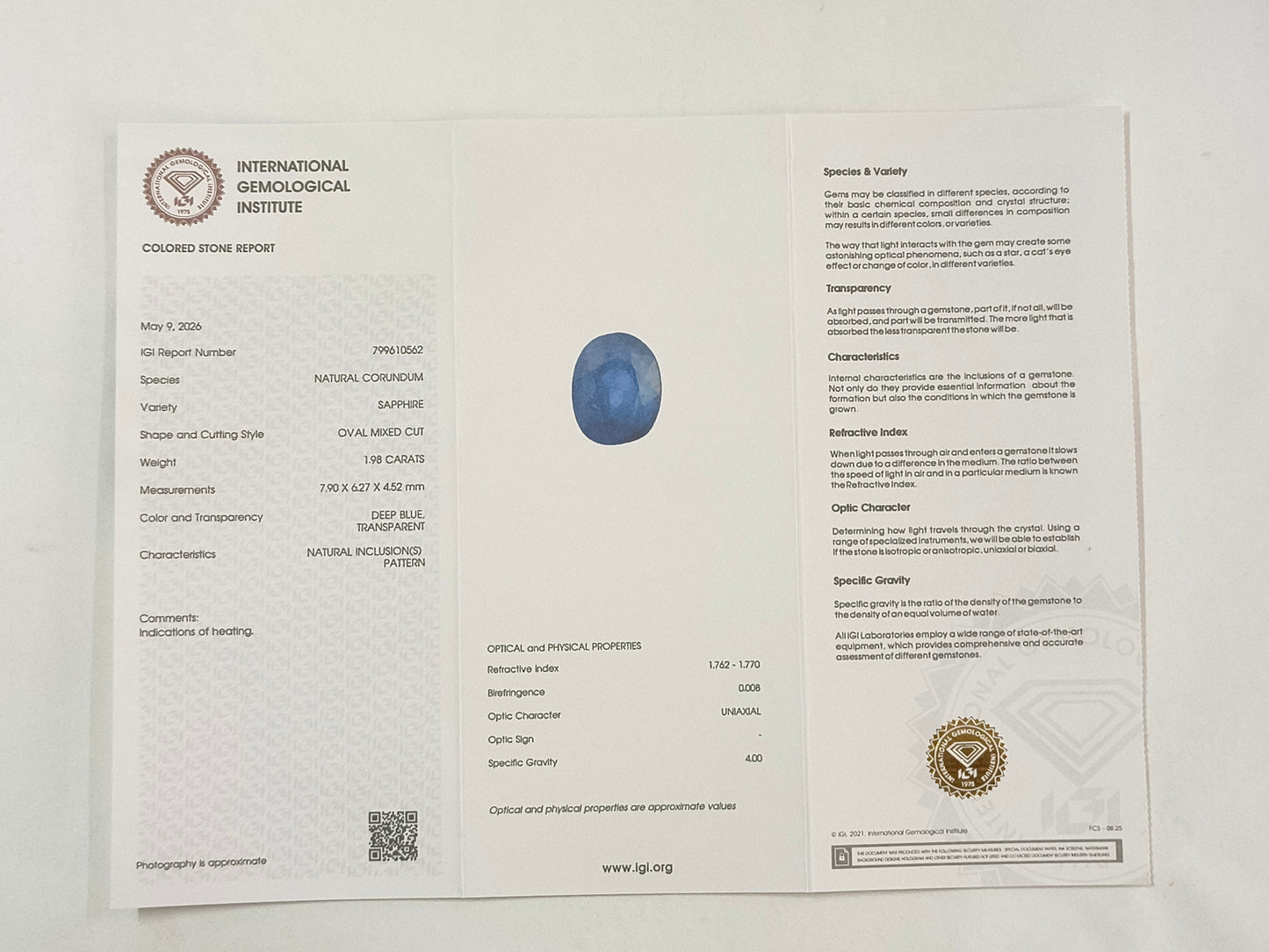 1.98 Natural Corundum Sapphire Oval Mixed Cut Gemstone