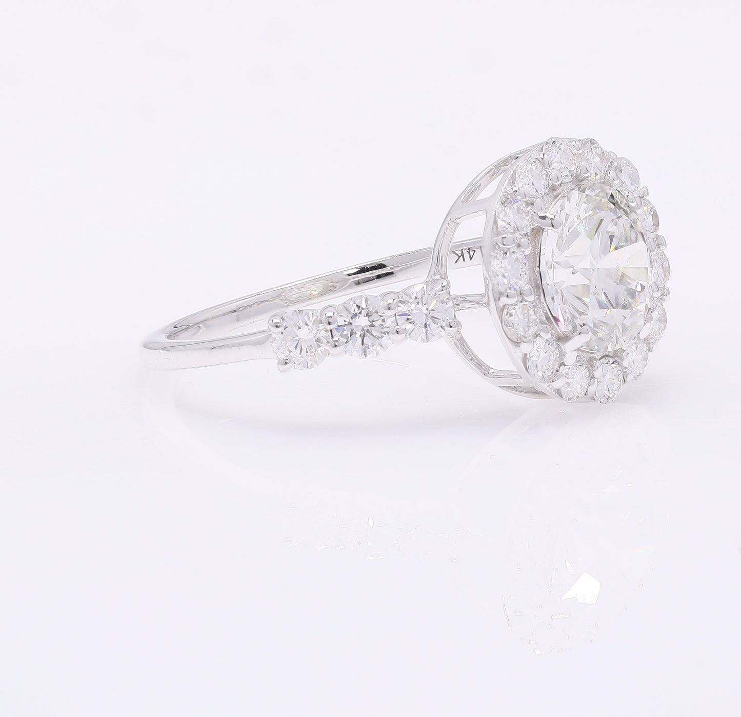 2.14 Carats Lab Grown Diamond 14K Gold Ring
