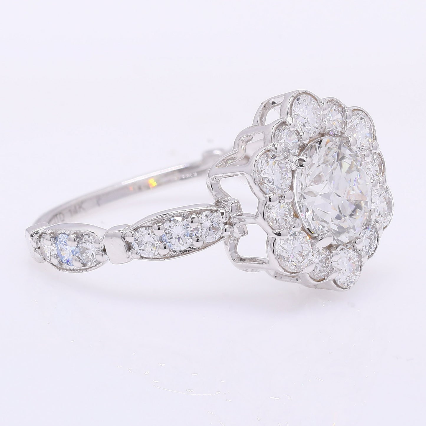 2.17 Carats Lab Grown Diamond 14K Gold Ring