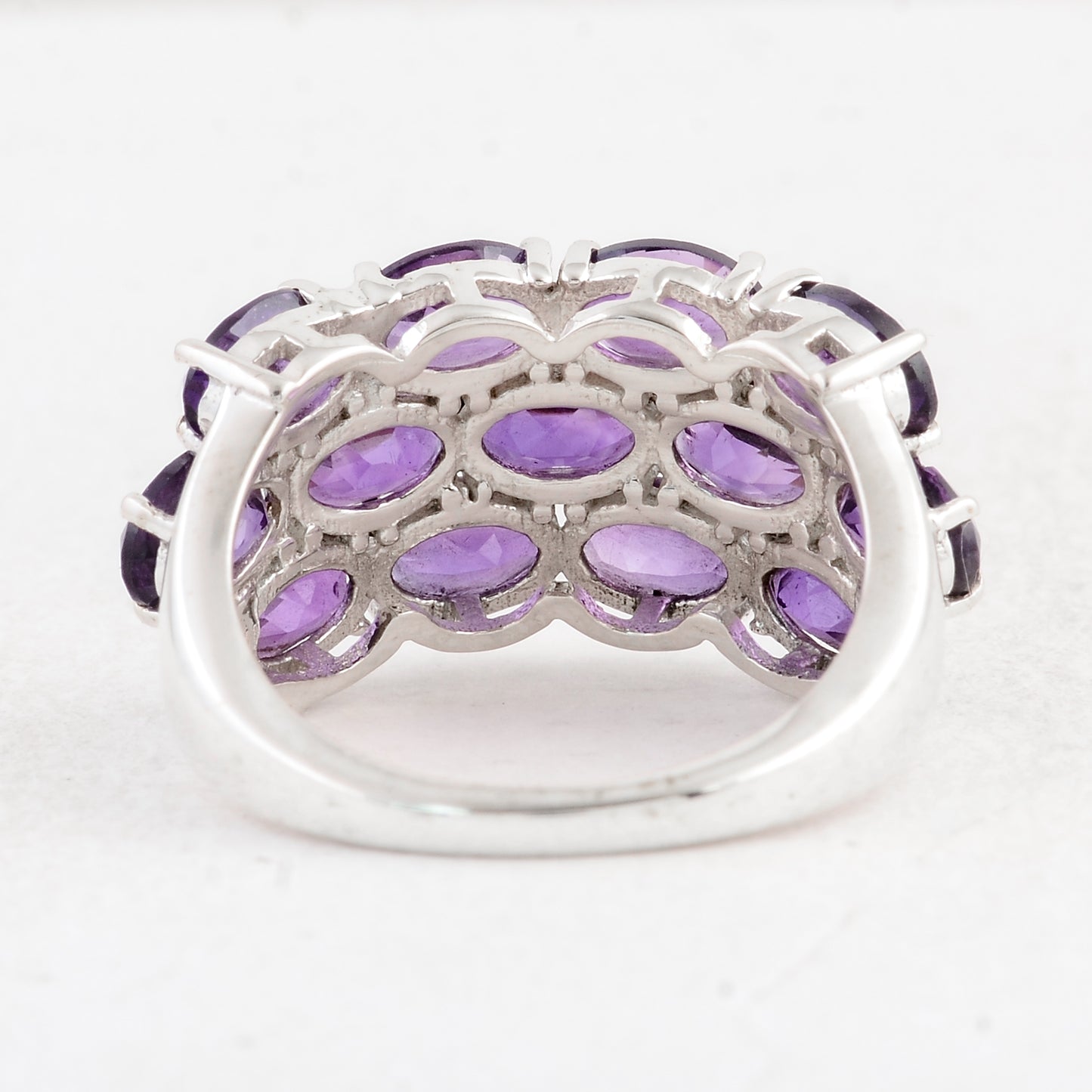 5.43 Ct Oval Amethyst 925 Sterling Silver Ring