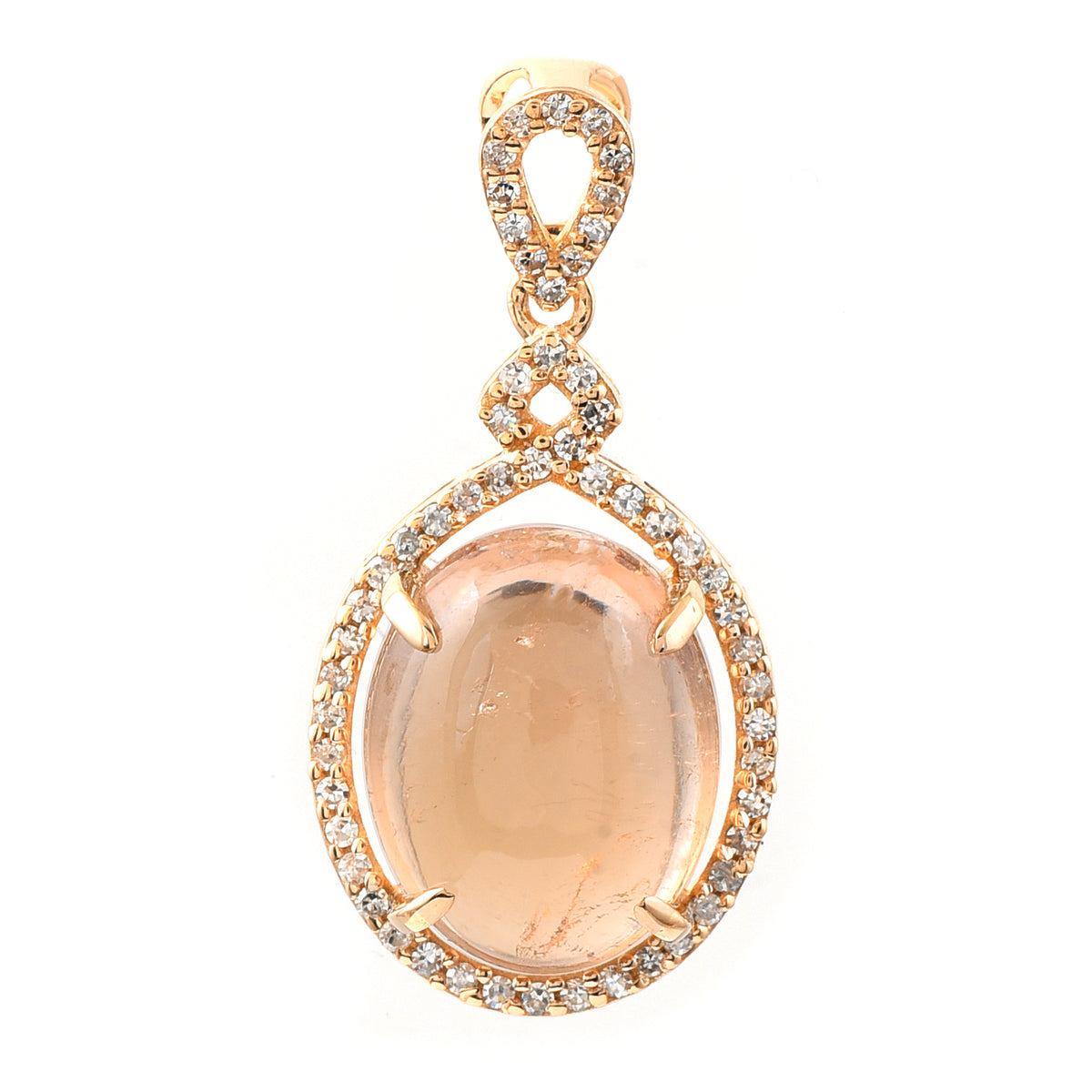 5.41 Ct Oval Cabochon Cut Natural Tourmaline 14K Gold Pendant
