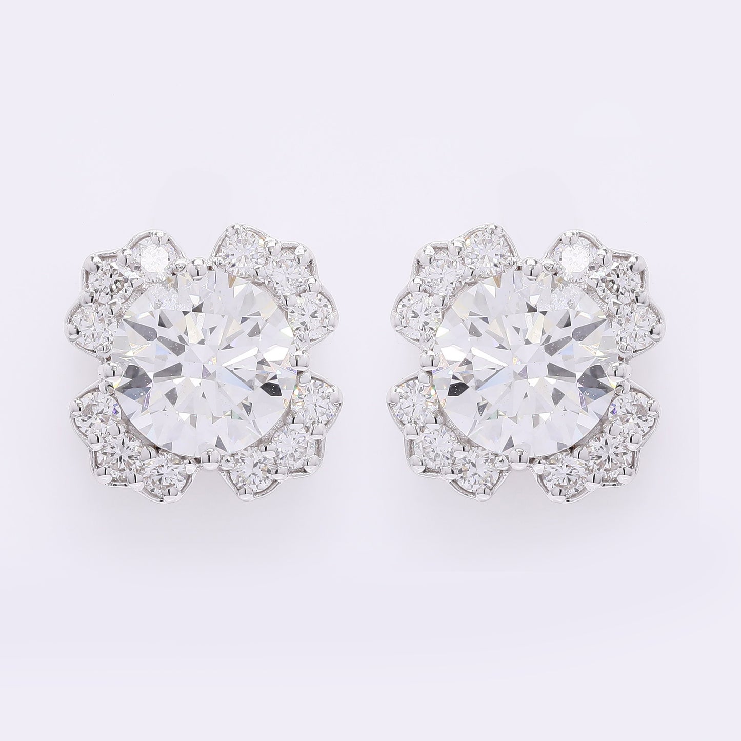 3.75 Carats Lab Grown Diamond 14K Gold Earrings