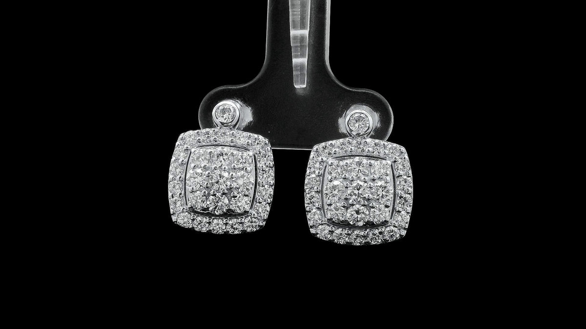 2.09 Carats Lab Grown Diamond 14K Gold Earrings
