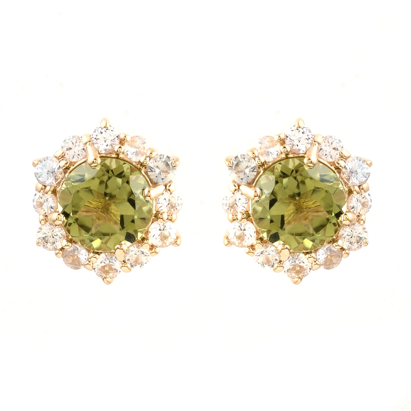 2.31 Ct Round Multi Tourmaline 14K Gold Earrings
