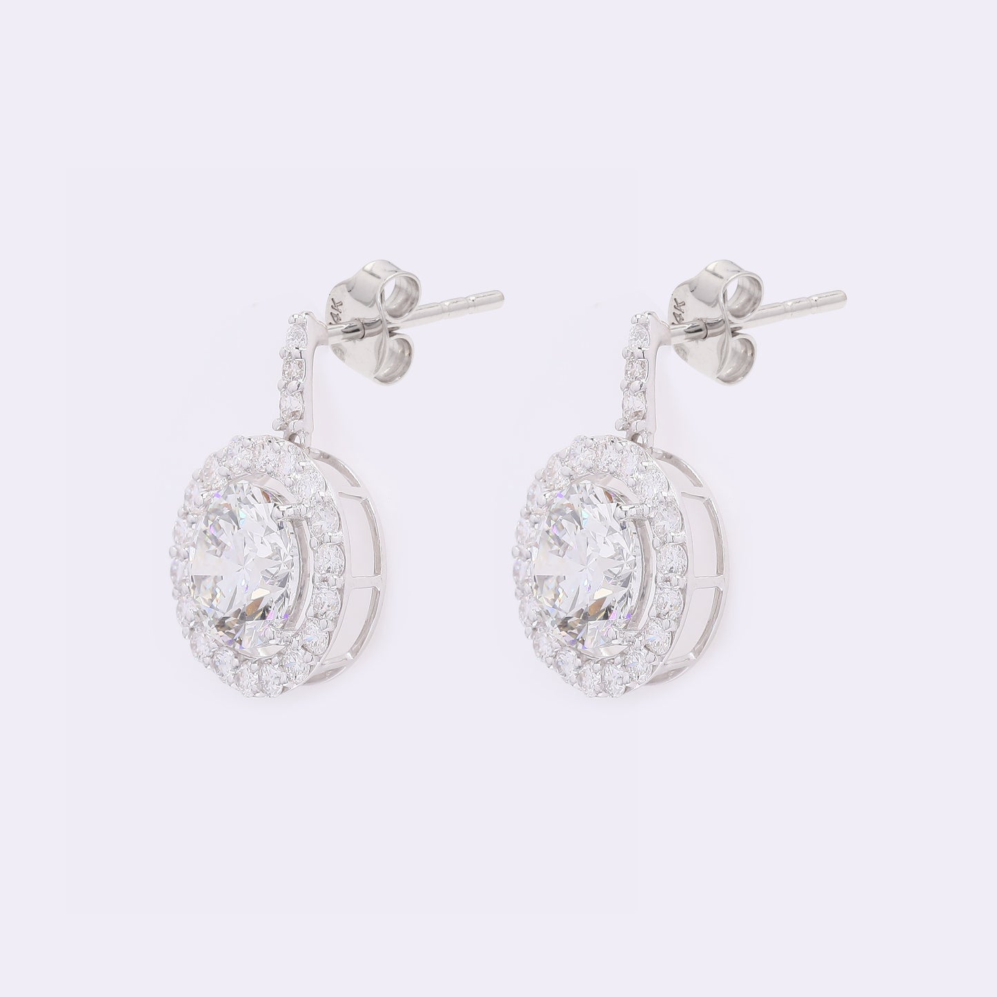5.14 Carats Lab Grown Diamond 14K Gold Earrings
