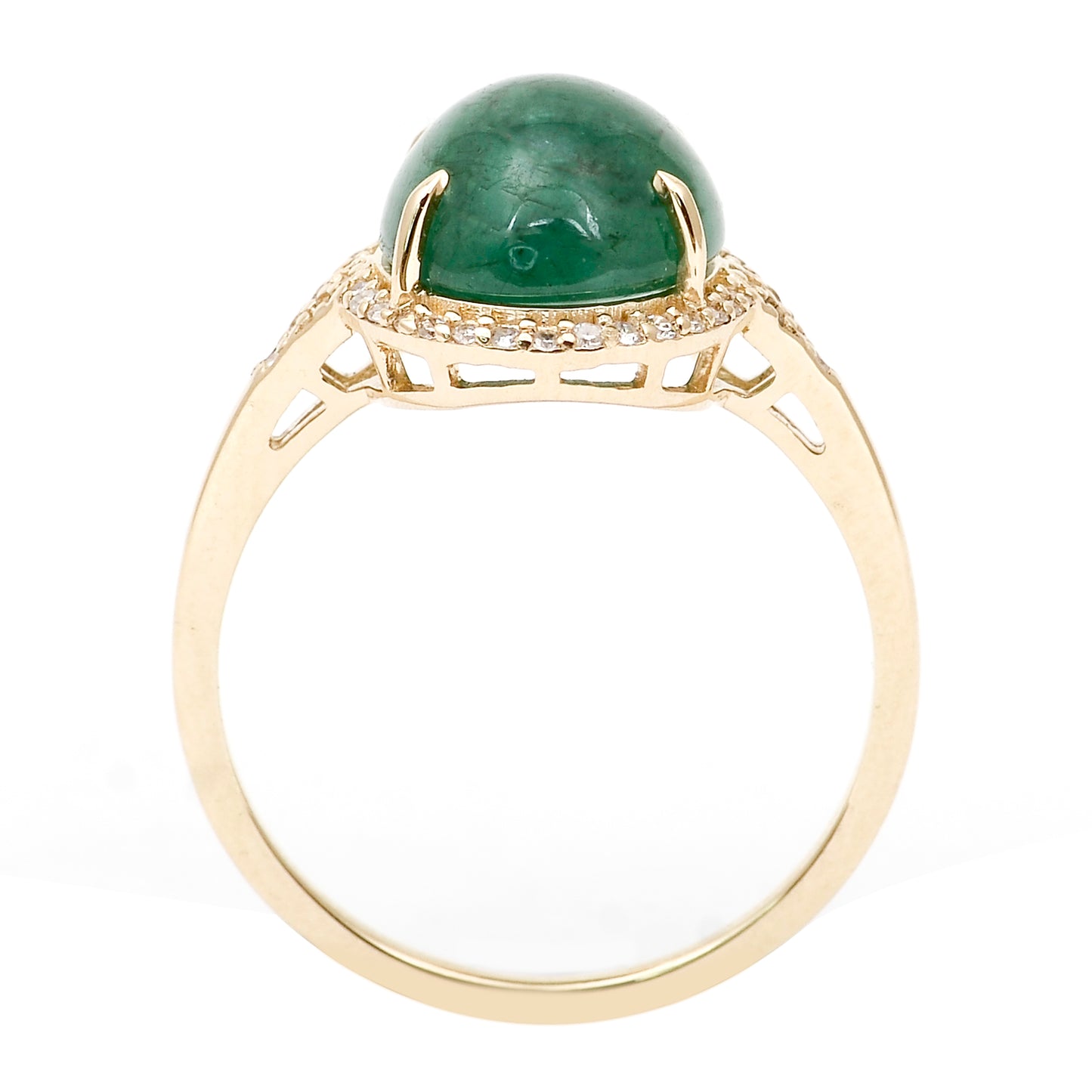4.36 Ct Oval Natural Emerald 14K Gold Ring