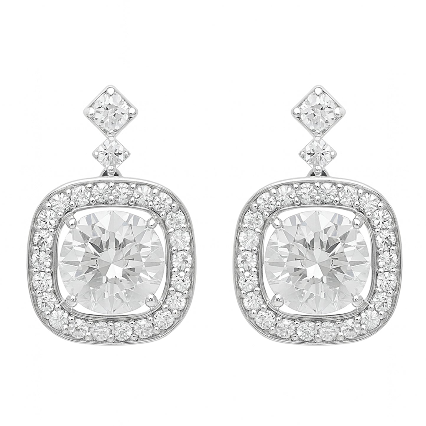 3.81 Carats Lab Grown Diamond 14K Gold Earrings