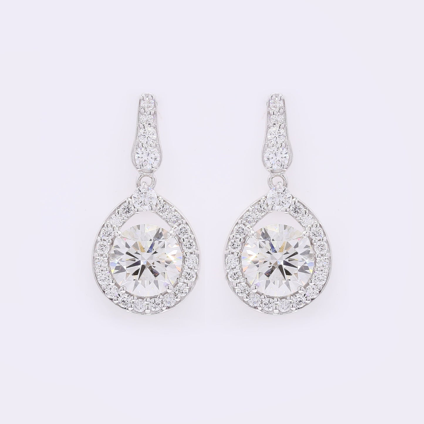 3.79 Carats Lab Grown Diamond 14K Gold Earrings