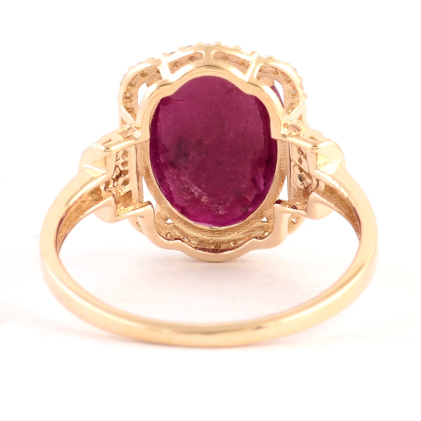 3.31 Ct Oval Mixed Cut Natural Corundum Ruby 14K Gold Ring
