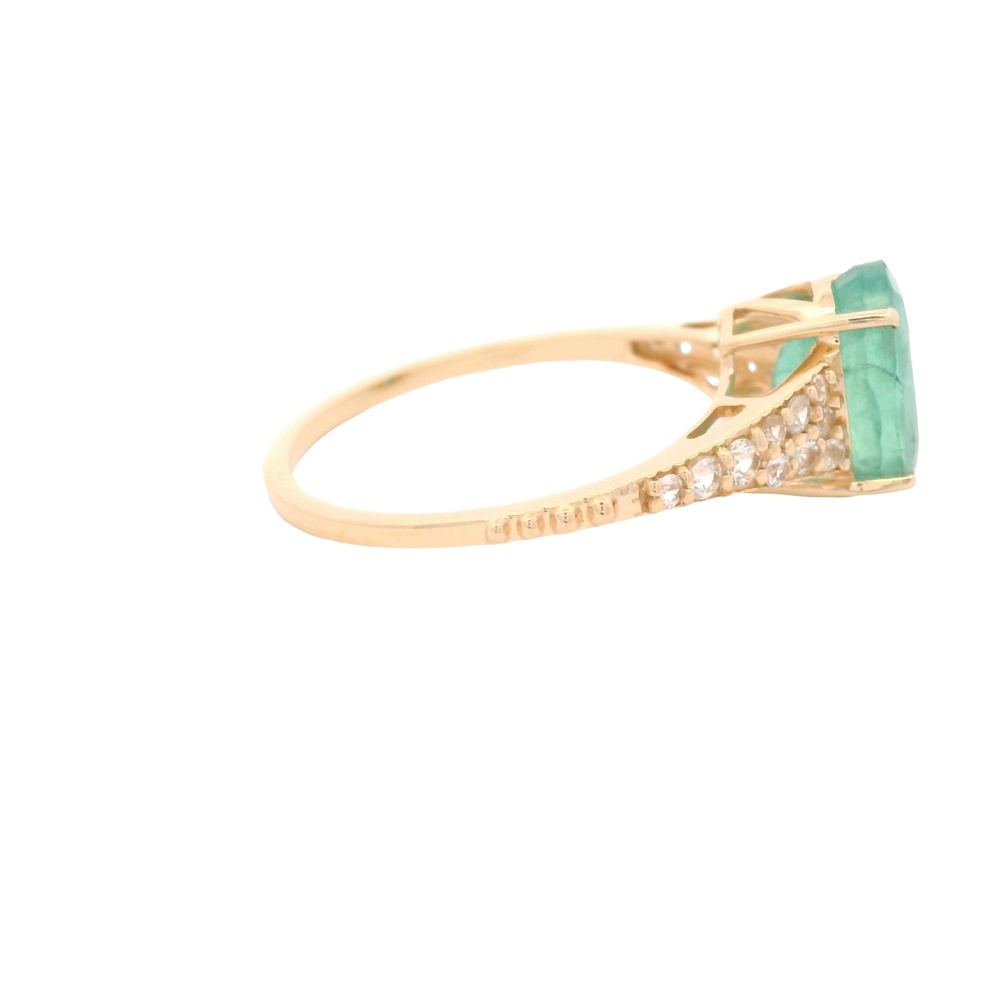 2.40 Ct Oval Emerald 14K Gold Ring