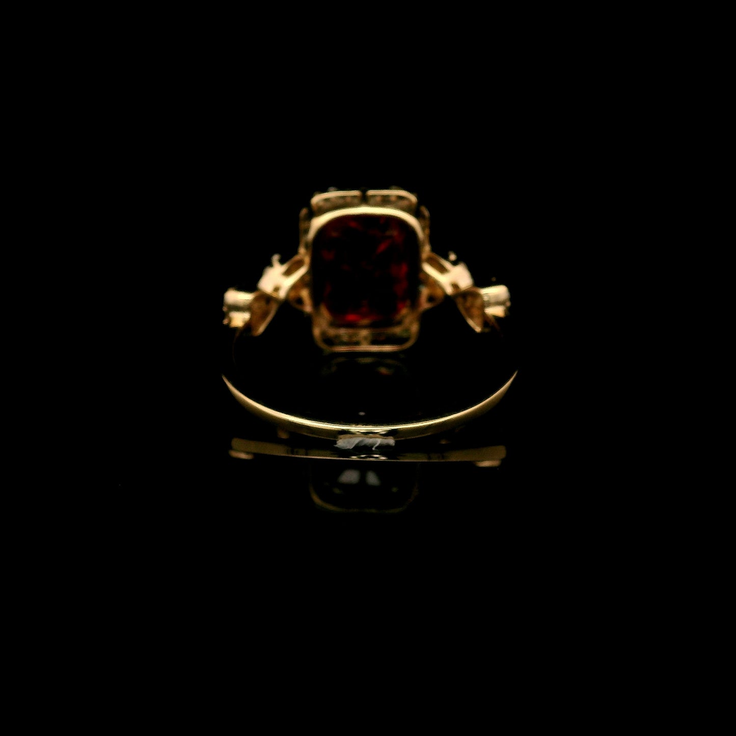 3.54 Ct Emerald Cut Lab Grown Ruby 14K Gold Ring