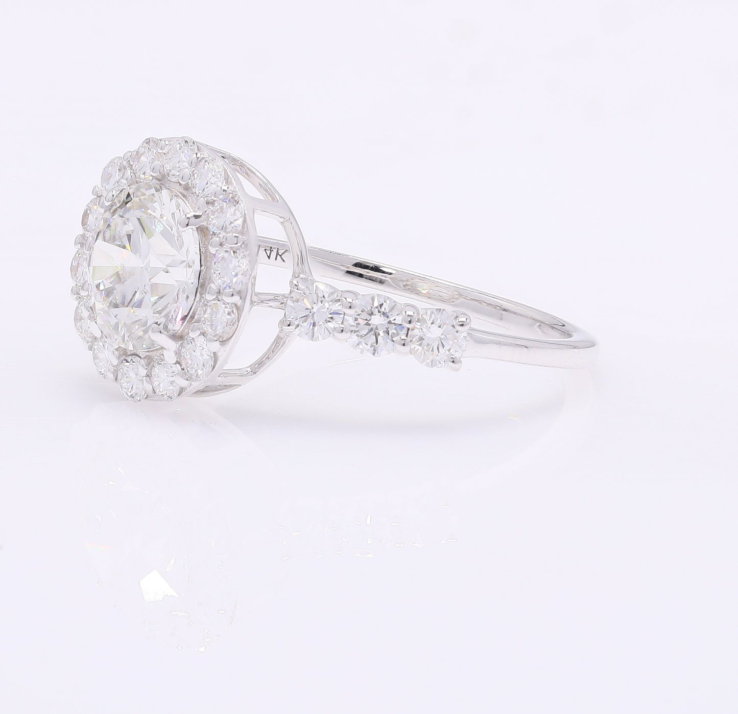 2.14 Carats Lab Grown Diamond 14K Gold Ring