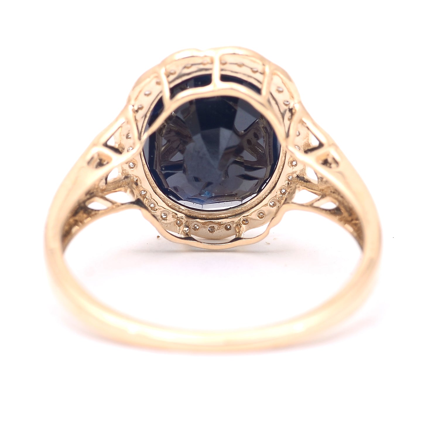 4.79 Ct Oval Mixed Cut Natural Sapphire 14K Gold Ring