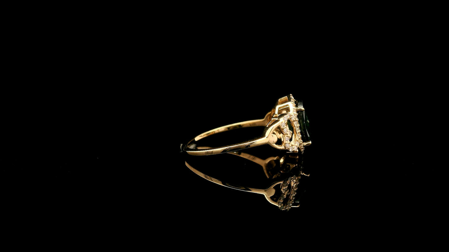 2.49 Ct Oval Natural Sapphire 14K Gold Ring