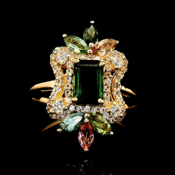 1.32 Ct Octagon Tourmaline 14K Gold Ring