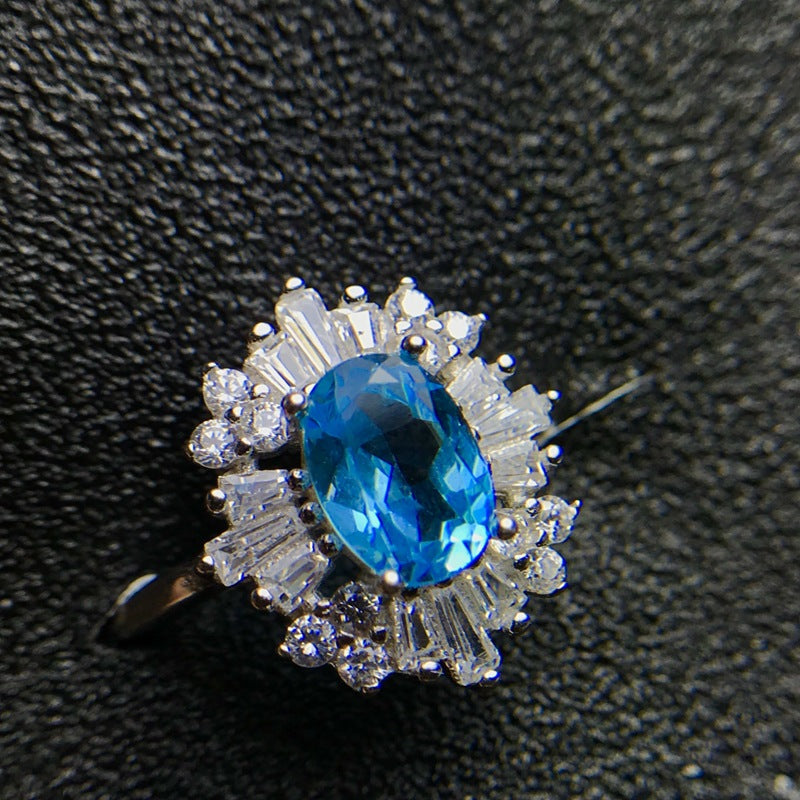 Blue Topaz 925 Sterling Silver Ring