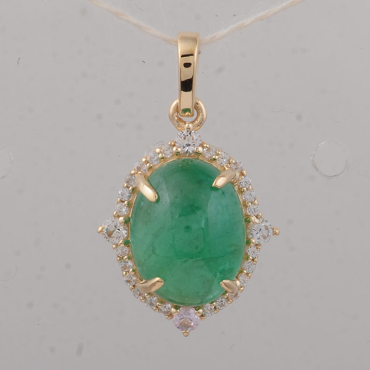 3.67 Ct Oval Emerald 9K Gold Pendant