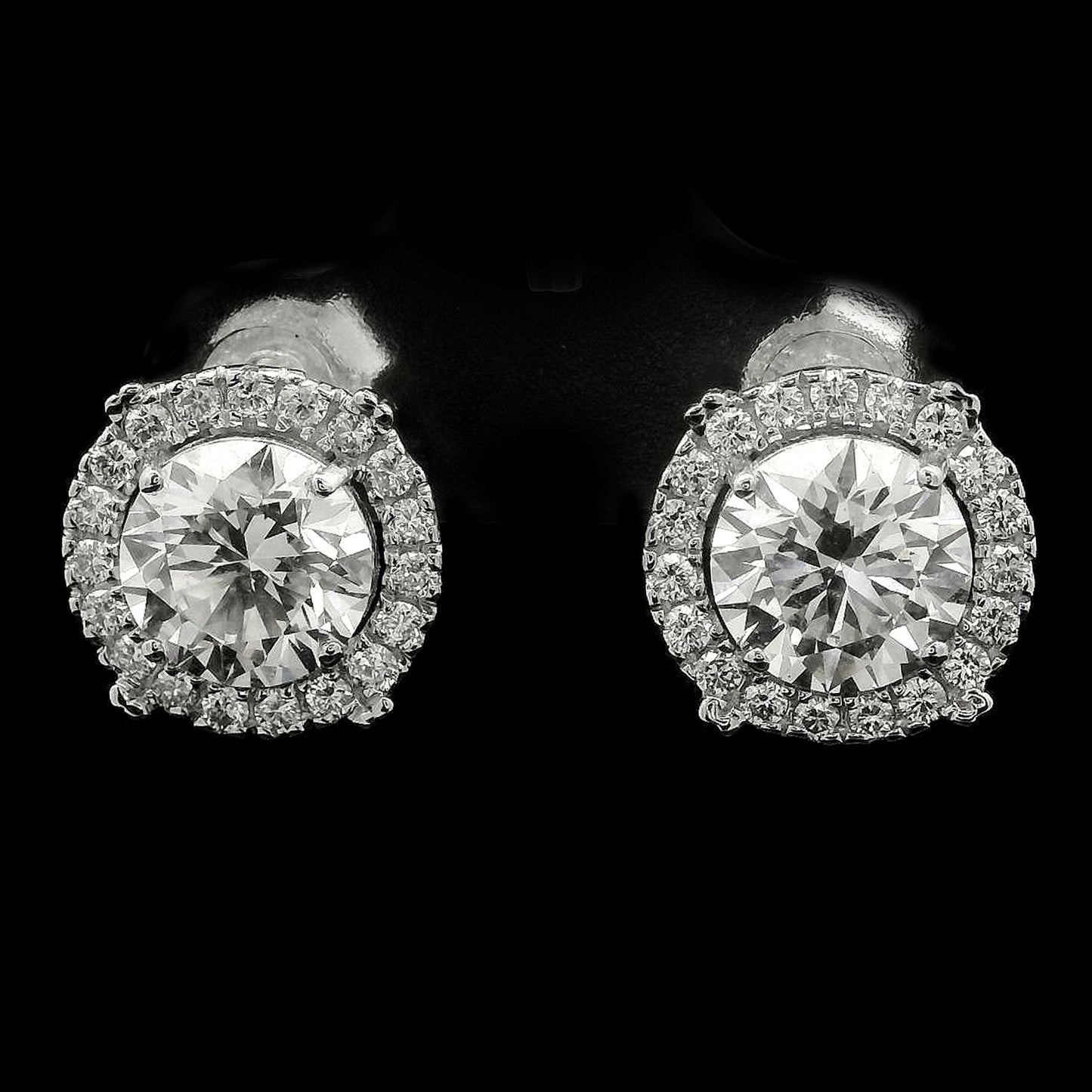 3.51 Carats Lab Grown Diamond 14K Gold Earrings