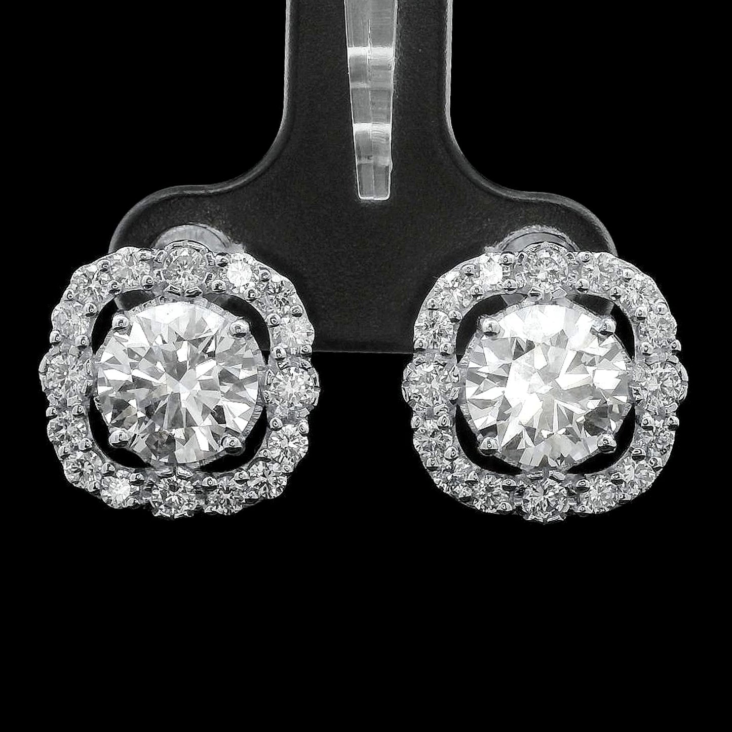 3.97 Ct Round Lab Grown Diamond 14K Gold Earrings