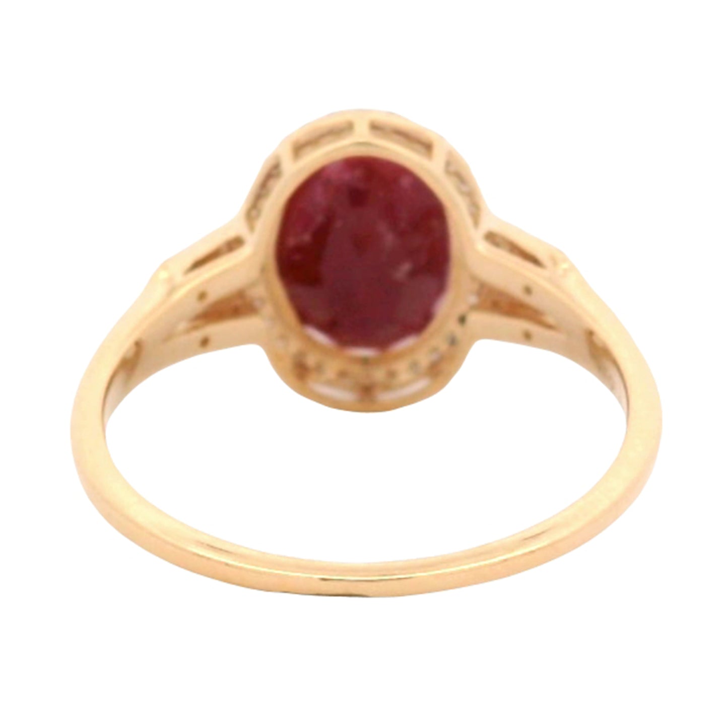 3.06 Ct Oval Mixed Cut Natural Corundum Ruby 14K Gold Ring