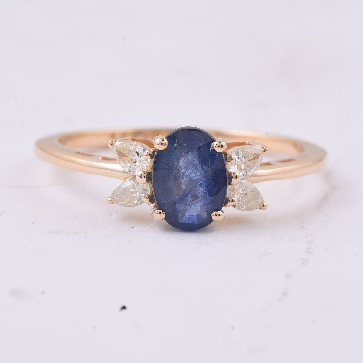 1.51 Ct Oval Natural Sapphire 14K Gold Ring