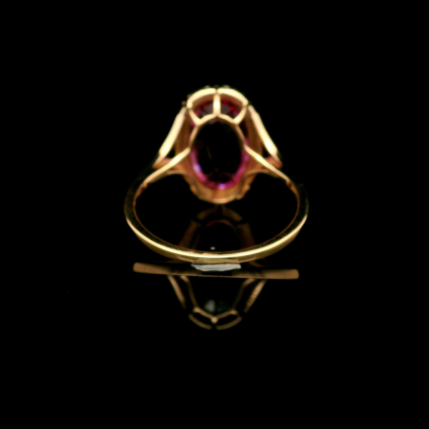 6.21 Ct Oval Mixed Cut Lab Grown Pink Sapphire 14K Gold Ring
