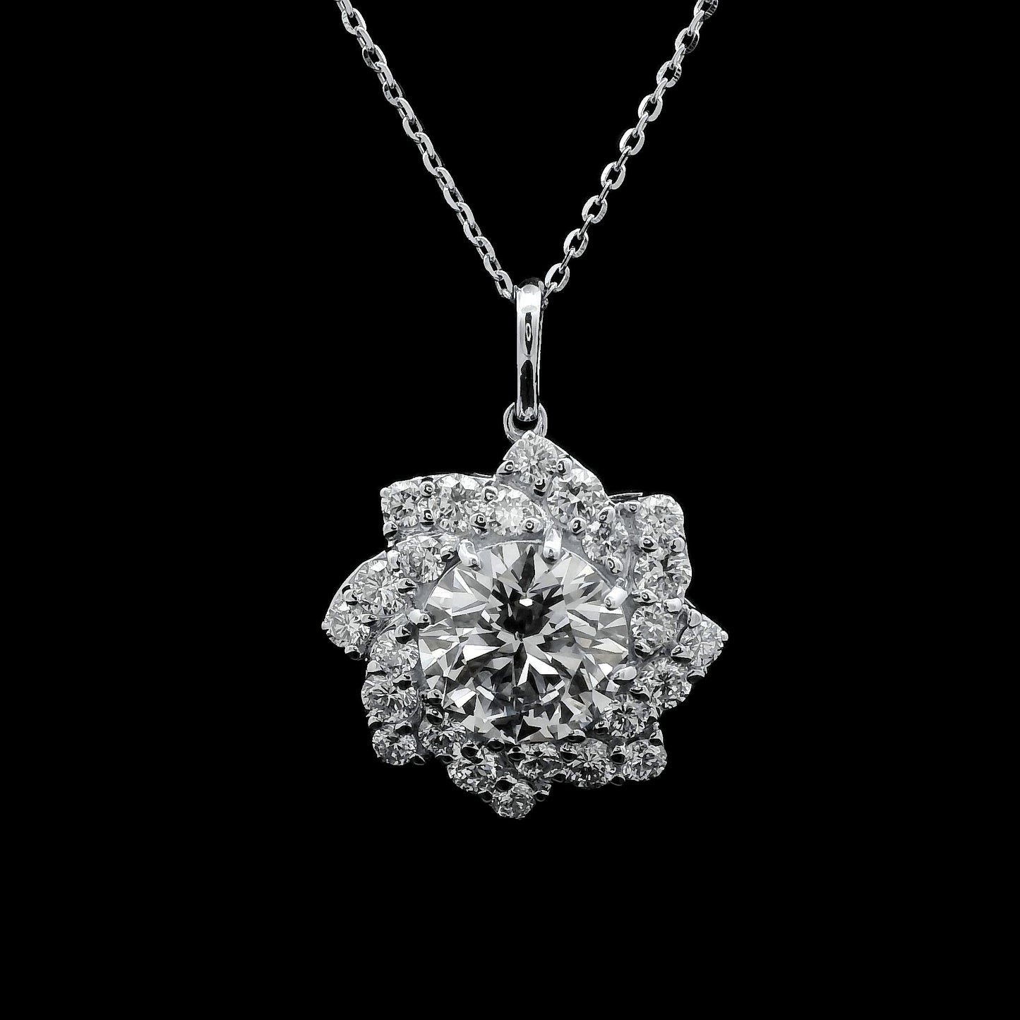 2.93 Carats Lab Grown Diamond 14K Gold Pendant