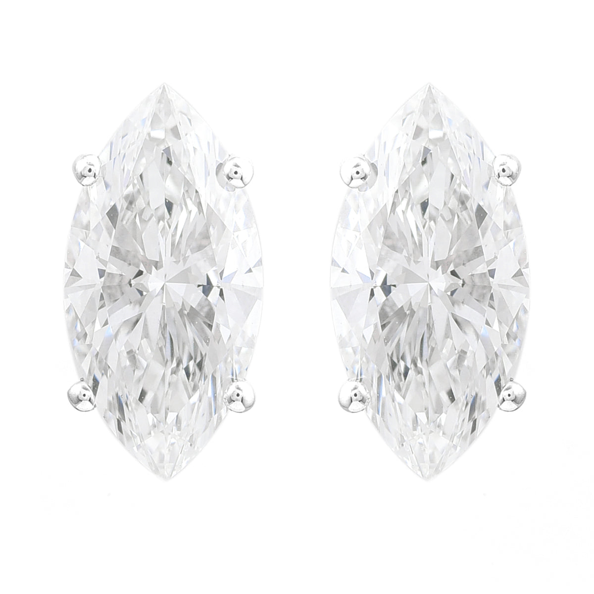 3.02 Carats Lab Grown Diamond 14K Gold Earrings