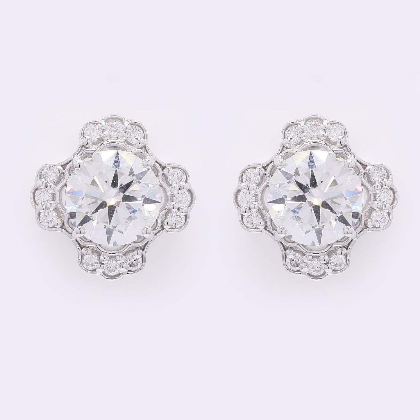 3.46 Carats Lab Grown Diamond 14K Gold Earrings