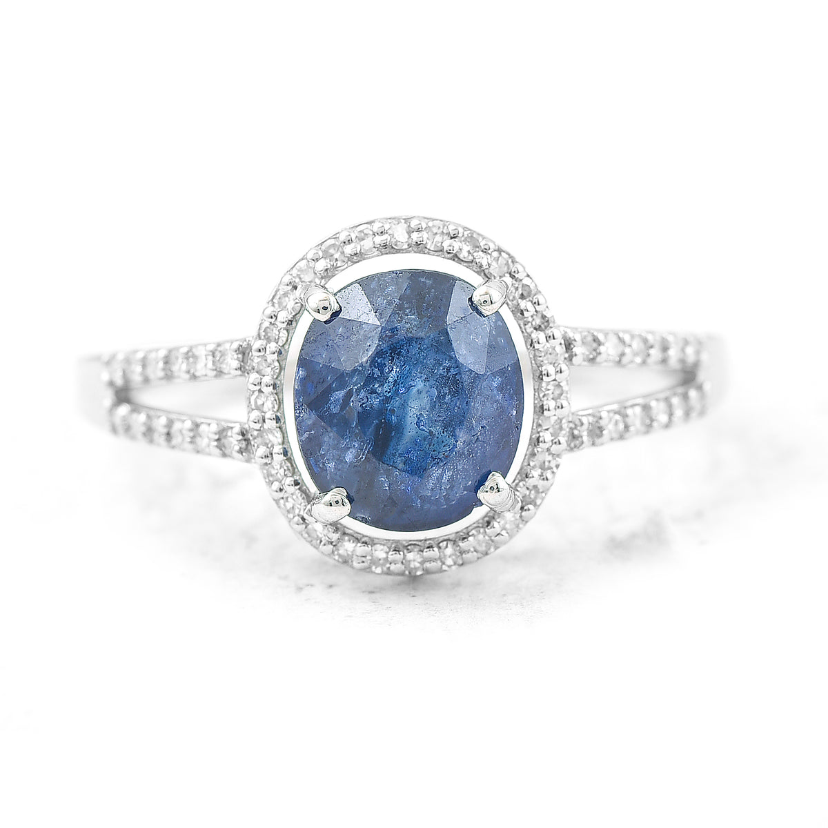2.44 Ct Oval Mixed Cut Natural Sapphire 950 Platinum Ring