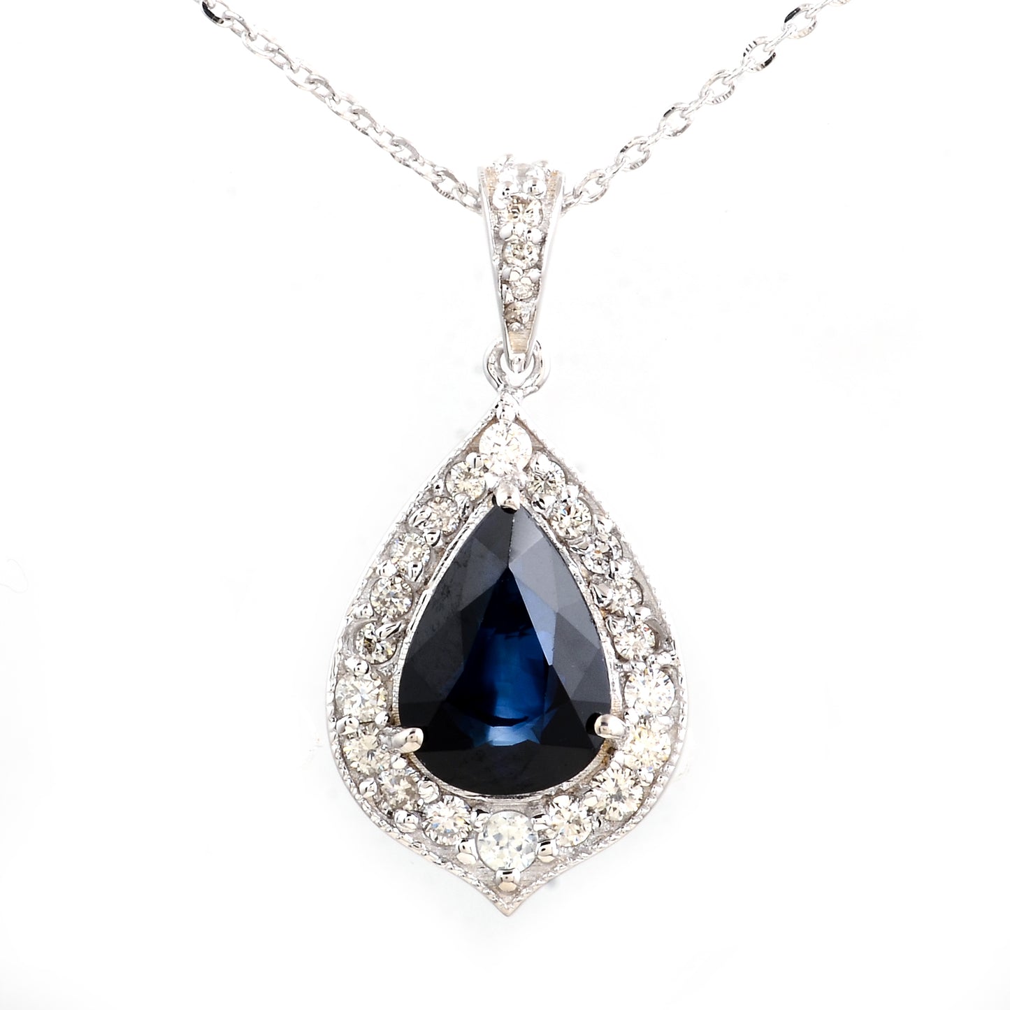 2.35 Ct Oval Mixed Cut Natural Corundum Sapphire 14K Gold Pendant