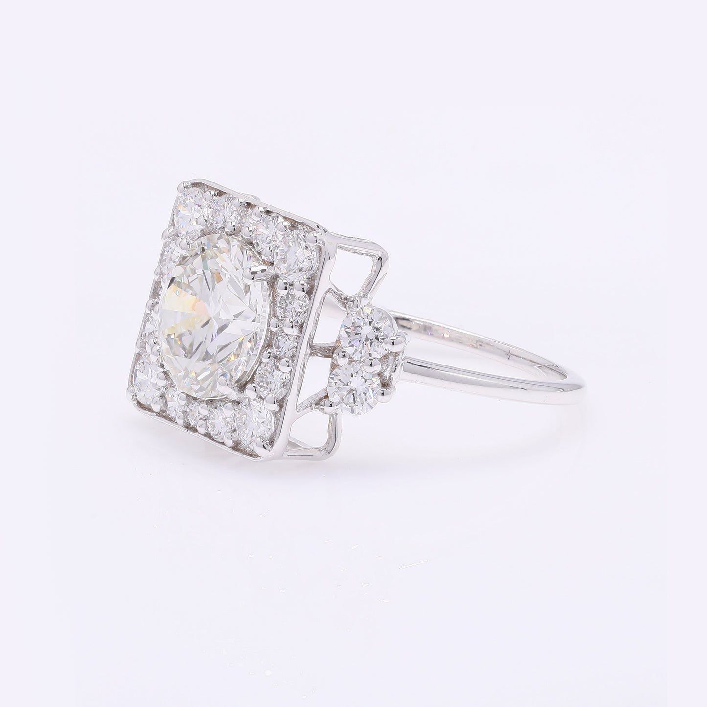 3.07 Carats Lab Grown Diamond 14K Gold Ring