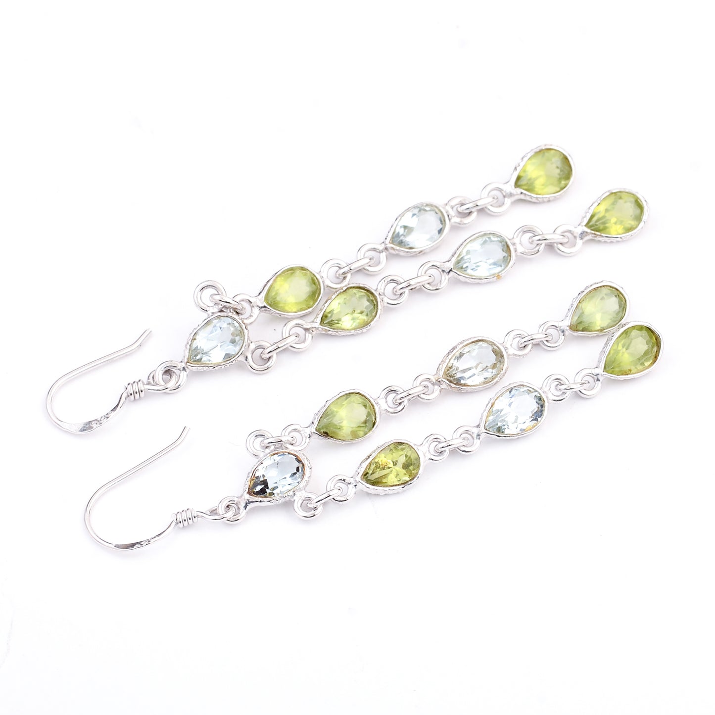 10.13 Ct Peridot 925 Sterling Silver Earrings