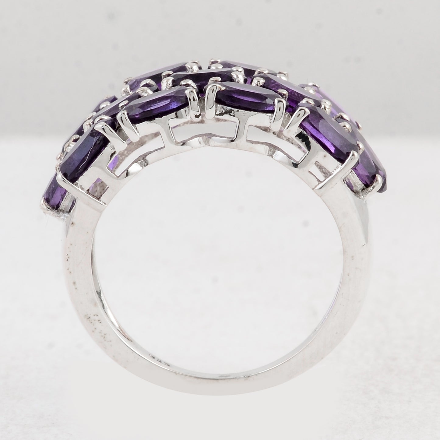 5.43 Ct Oval Amethyst 925 Sterling Silver Ring