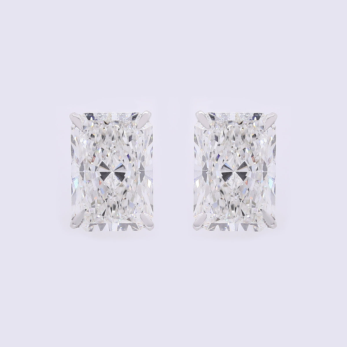 3.71 Carats Lab Grown Diamond 14K Gold Earrings