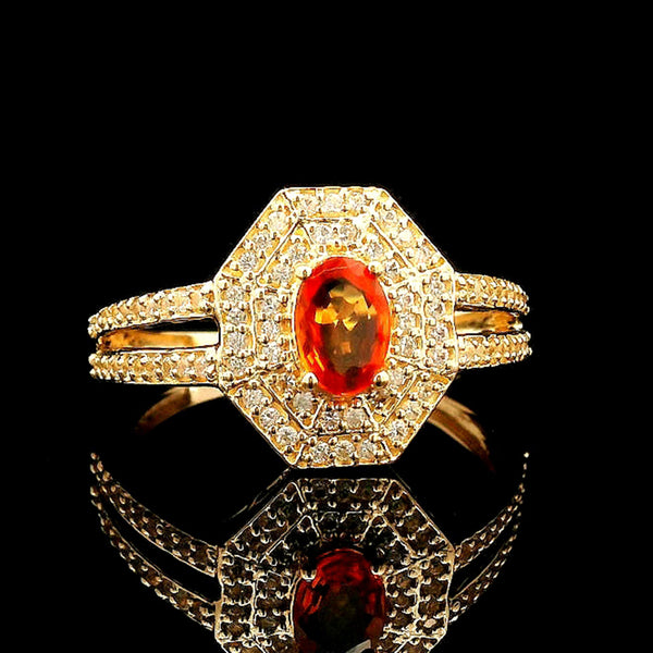 0.85 Ct Oval Multi Sapphire 14K Gold Ring
