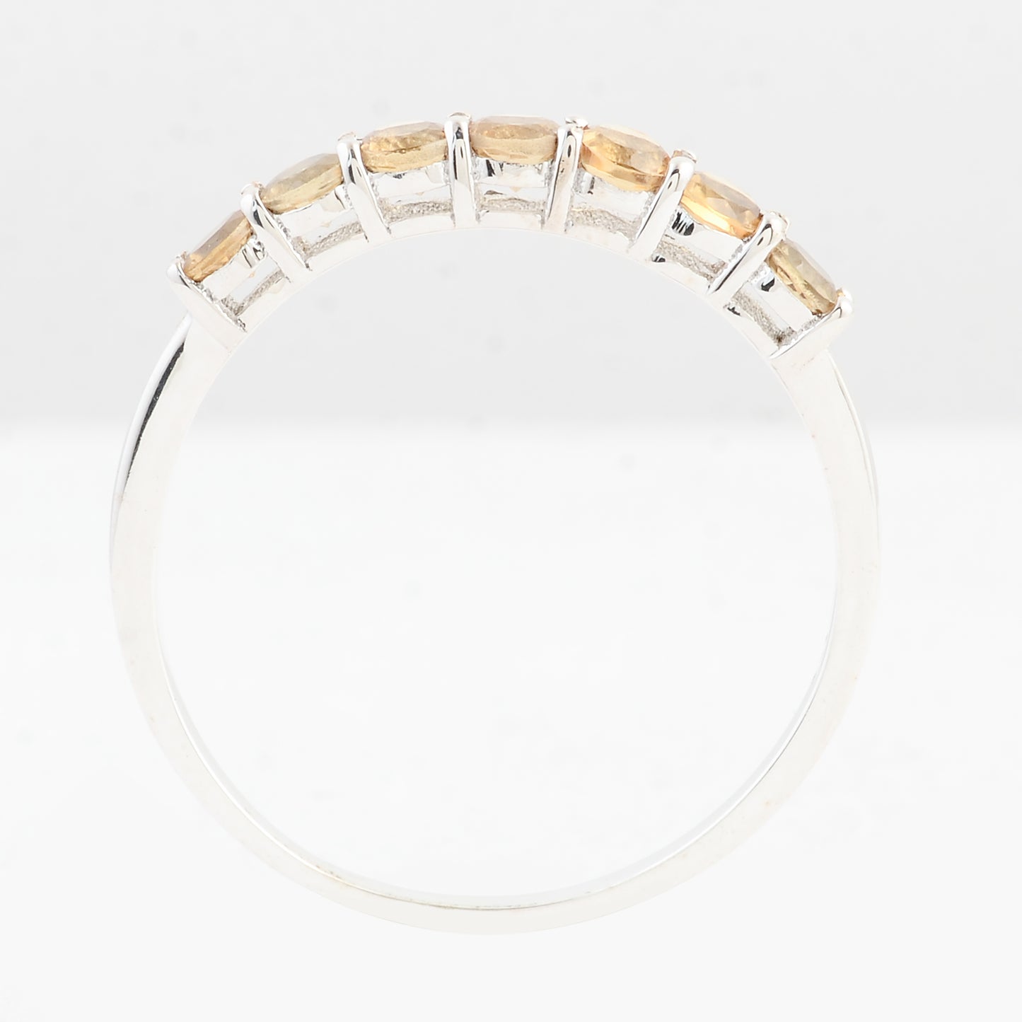 0.55 Ct Round Citrine 925 Sterling Silver Ring