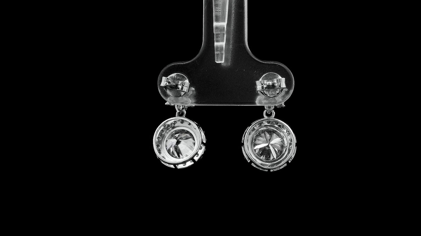3.42 Carats Lab Grown Diamond 14K Gold Earrings